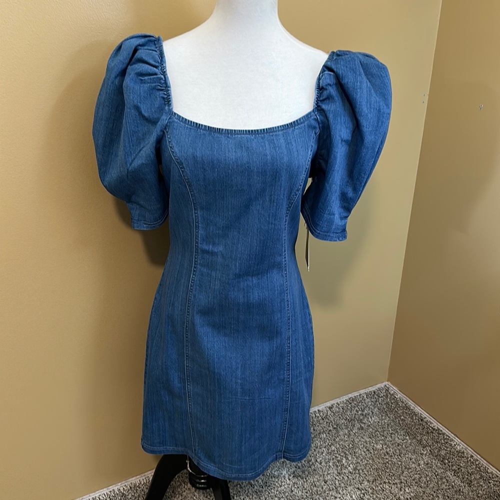 Blashe Denim Puff Sleeve Dress